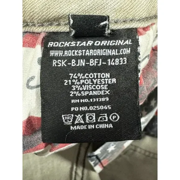 Rockstar Original Youth Boys RSK 205 Flare Tan Denim Jeans - Size 12 (26x30) - Picture 5 of 6